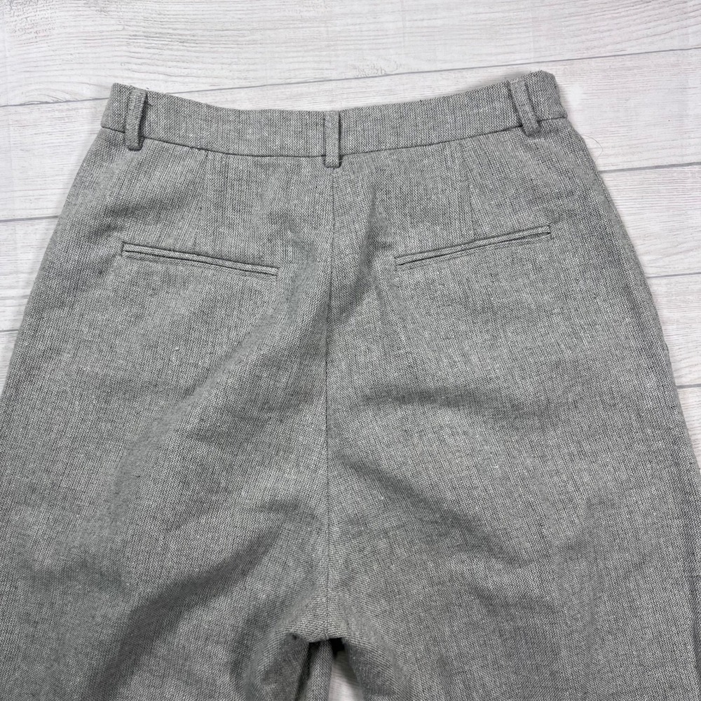 Reformation Montauk Wool Blend Pleated Wide Leg Trousers Size 8 Grey High Rise - Picture 10 of 11